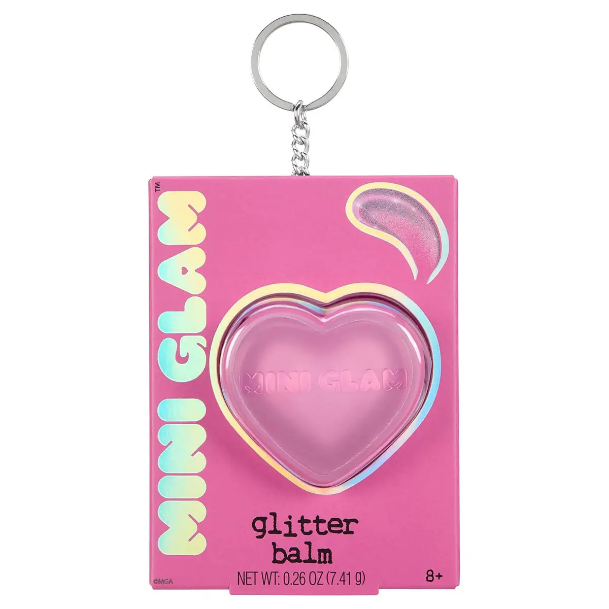 Mini Glam Heart Glitter Balm Better Grape Than Never Keychain 1