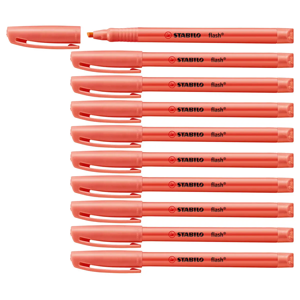 Stabilo Flash Red Highlighter Box Of 10 1