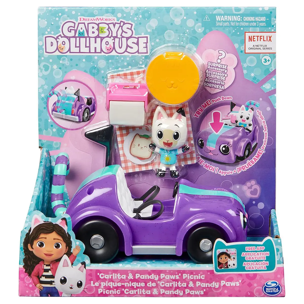 Gabby's Dollhouse Carlita & Pandy Paws Picnic Car 1