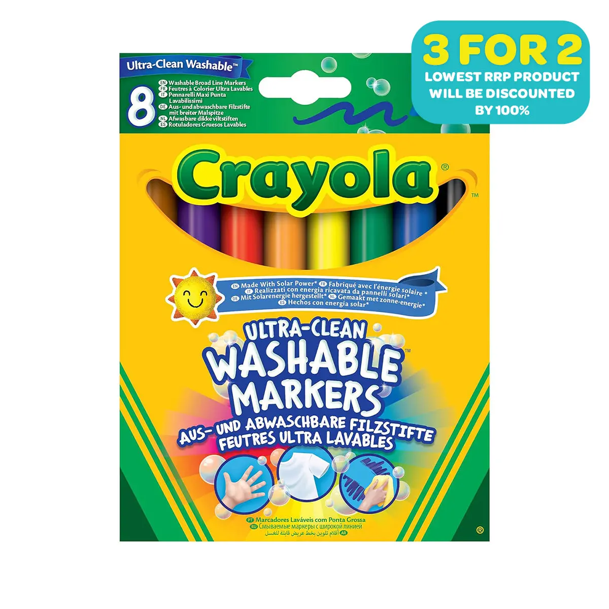 Crayola Ultra-Clean Washable Broad Line Markers (8 Pack) 1