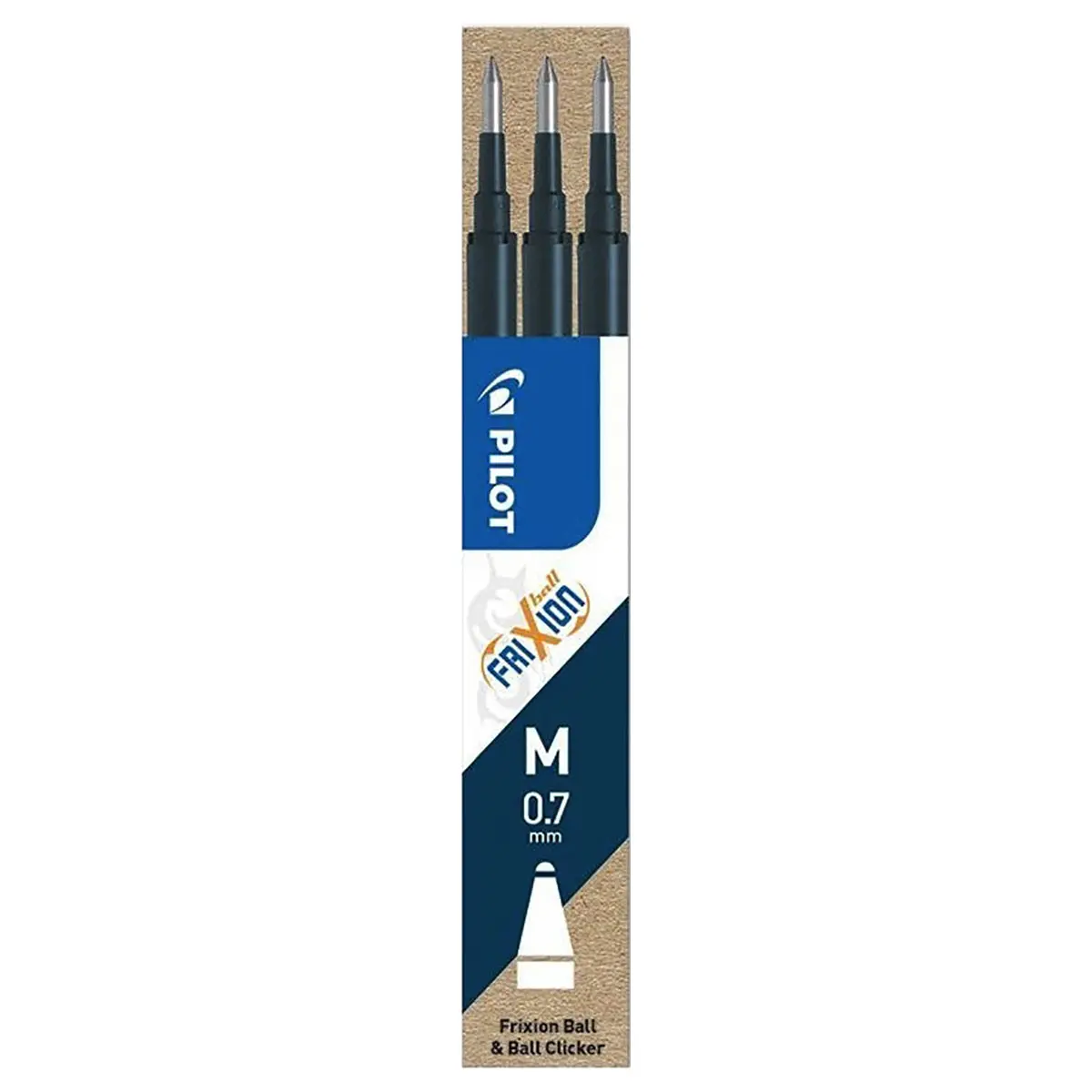 Pilot Frixion Ball & Ball Clicker M Black Ink Refills (3 Pack) 1