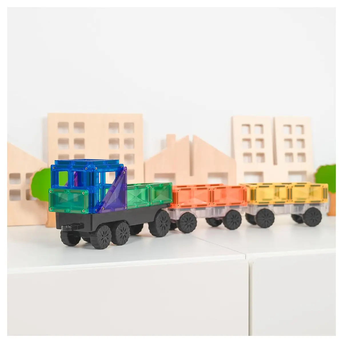 Connetix Magnetic Tiles Rainbow Transport Pack 50 Pieces 2