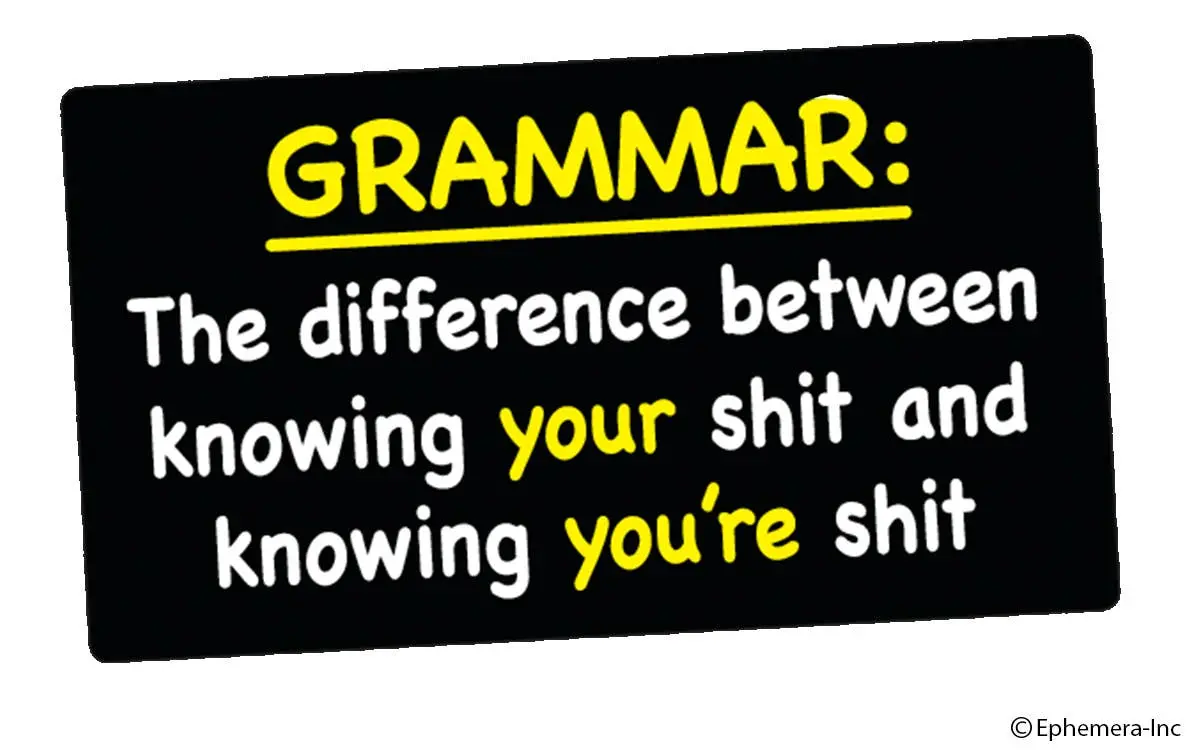 Ephemera - Sticker-Grammar The Difference Between… 1
