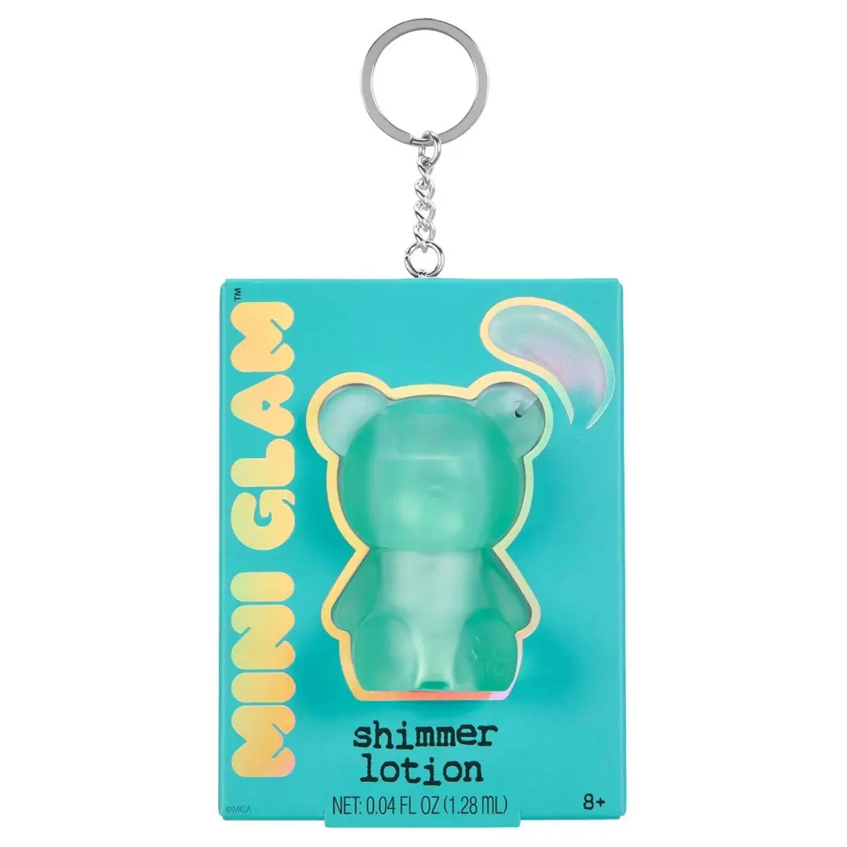 Mini Glam Bear Shimmer Lotion Fuzzy Slippers Keychain 1