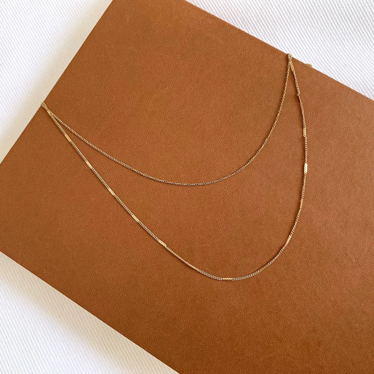 Victoire Collection - Fine Double Row Necklace With Fine Chains 2