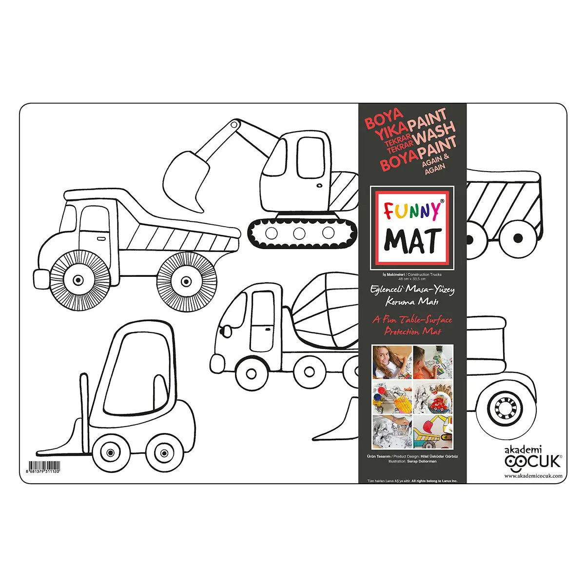 Funny Mat Construction Trucks Colouring Protection Mat 1
