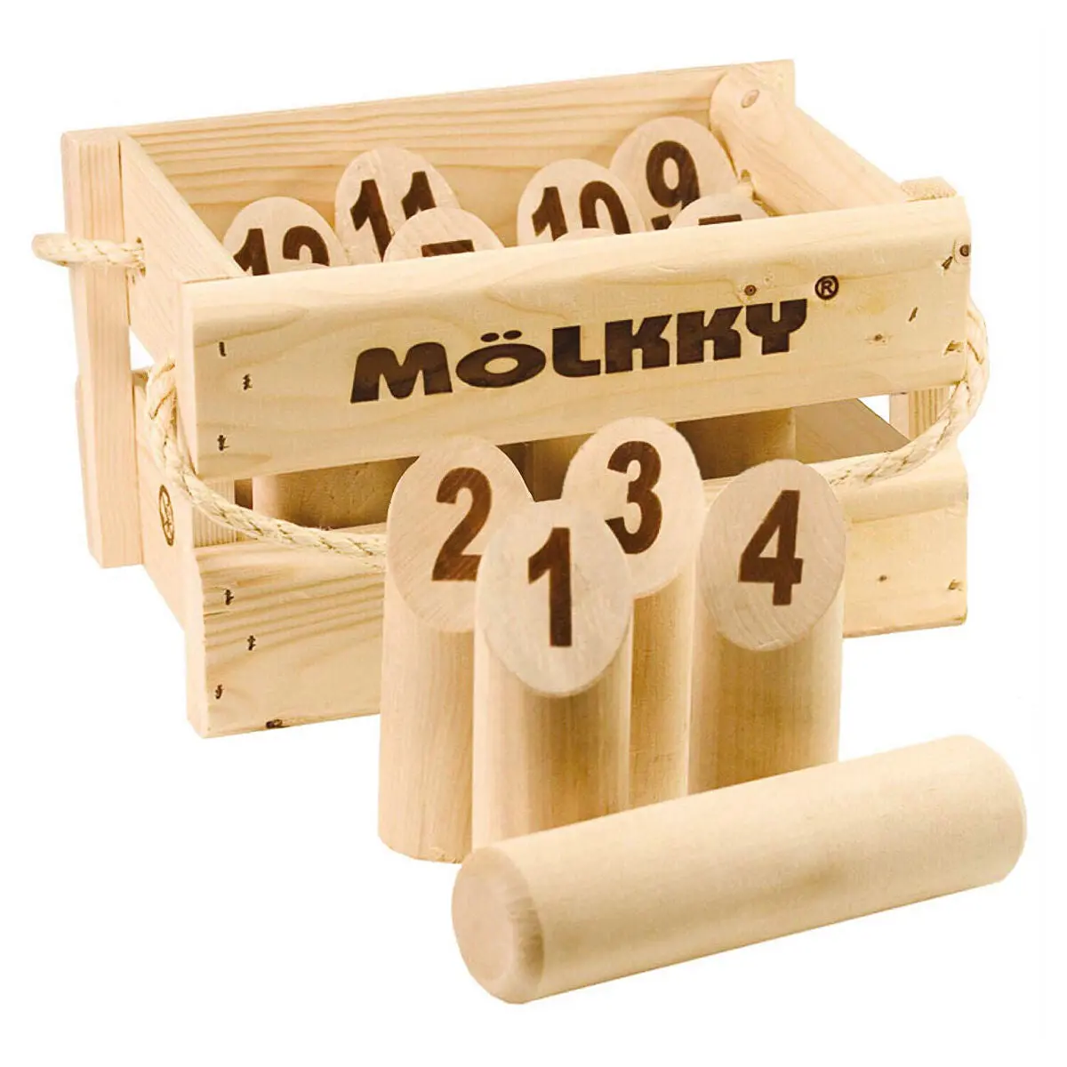 Mölkky Skittle Game With Carry Crate 1