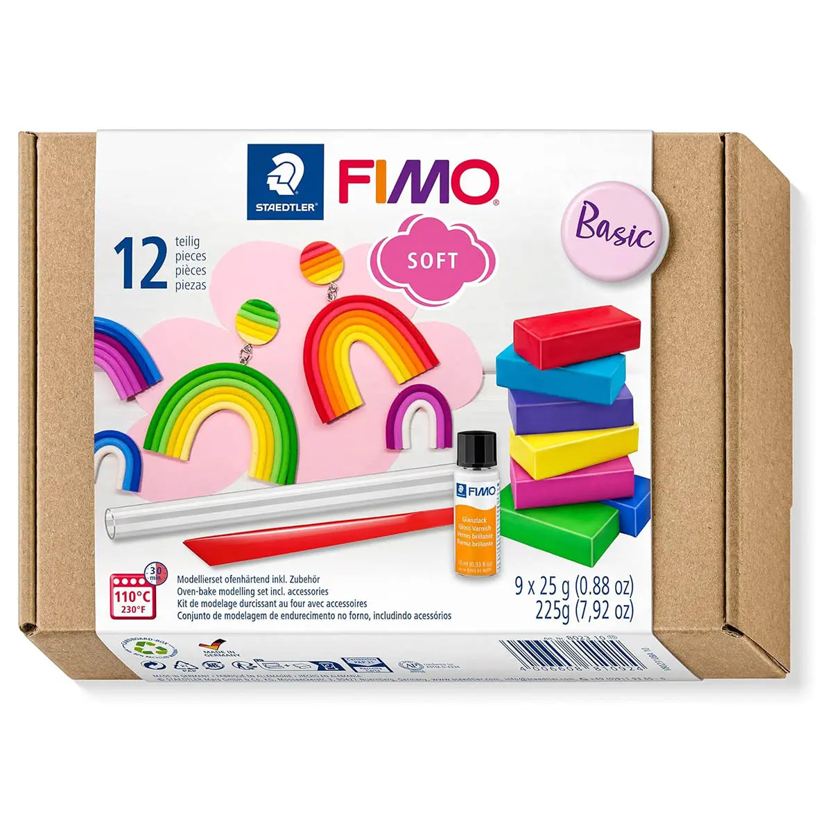 Staedtler Fimo Soft Oven-Bake Modelling Clay Basic Set 225G 1