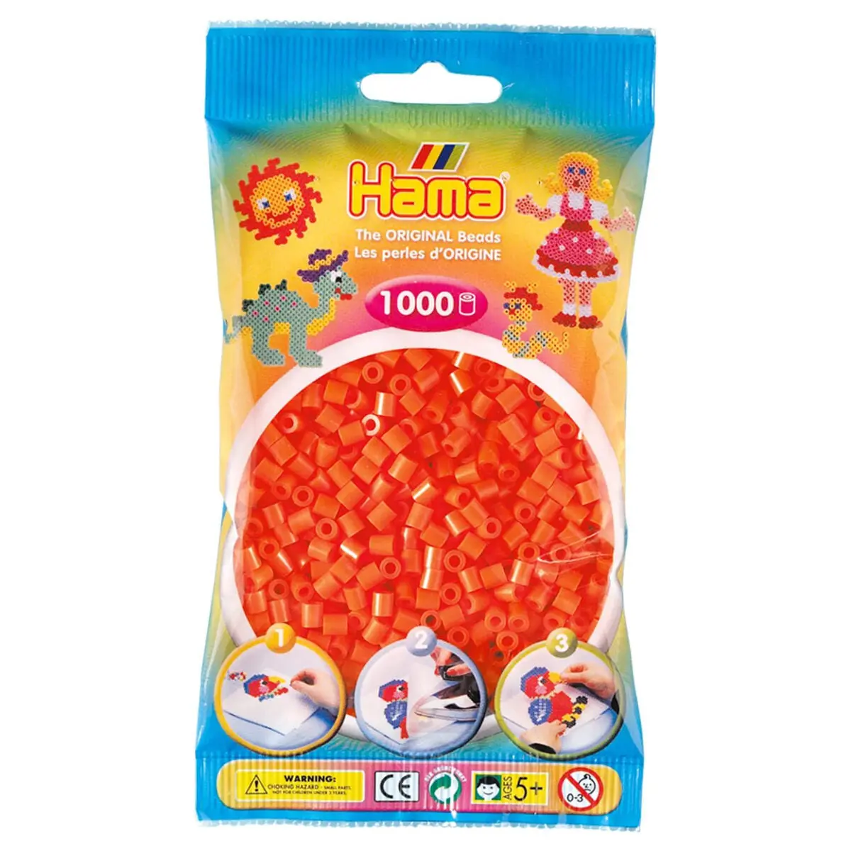 Hama Orange Midi Beads (1000 Pack) 1