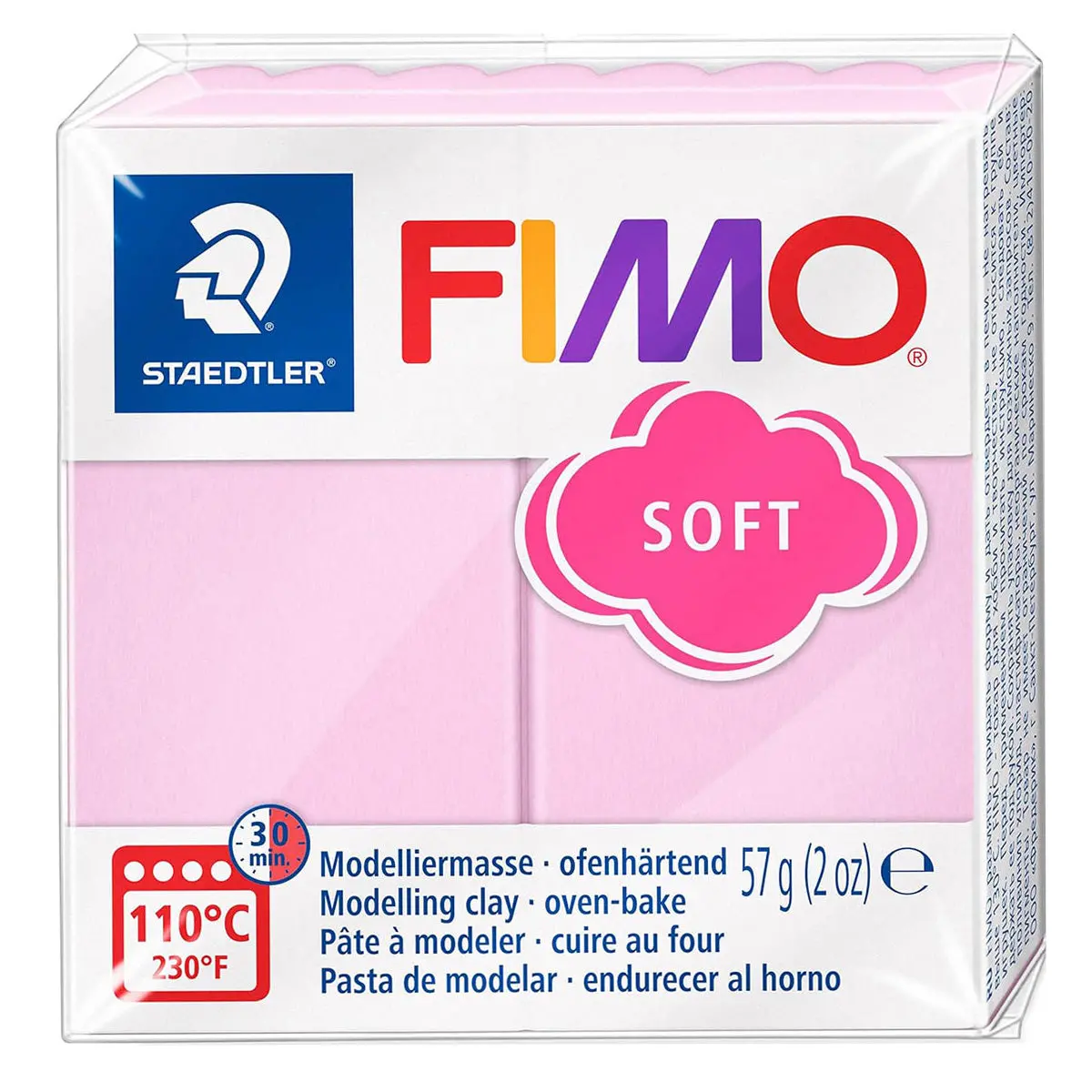 Staedtler Fimo Soft Pastel Rose Oven-Bake Modelling Clay 57G 1