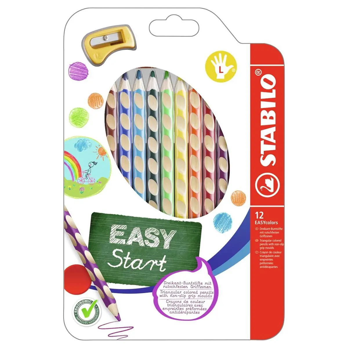 Stabilo Easycolours 12 Pencils Left Handed Grip 1