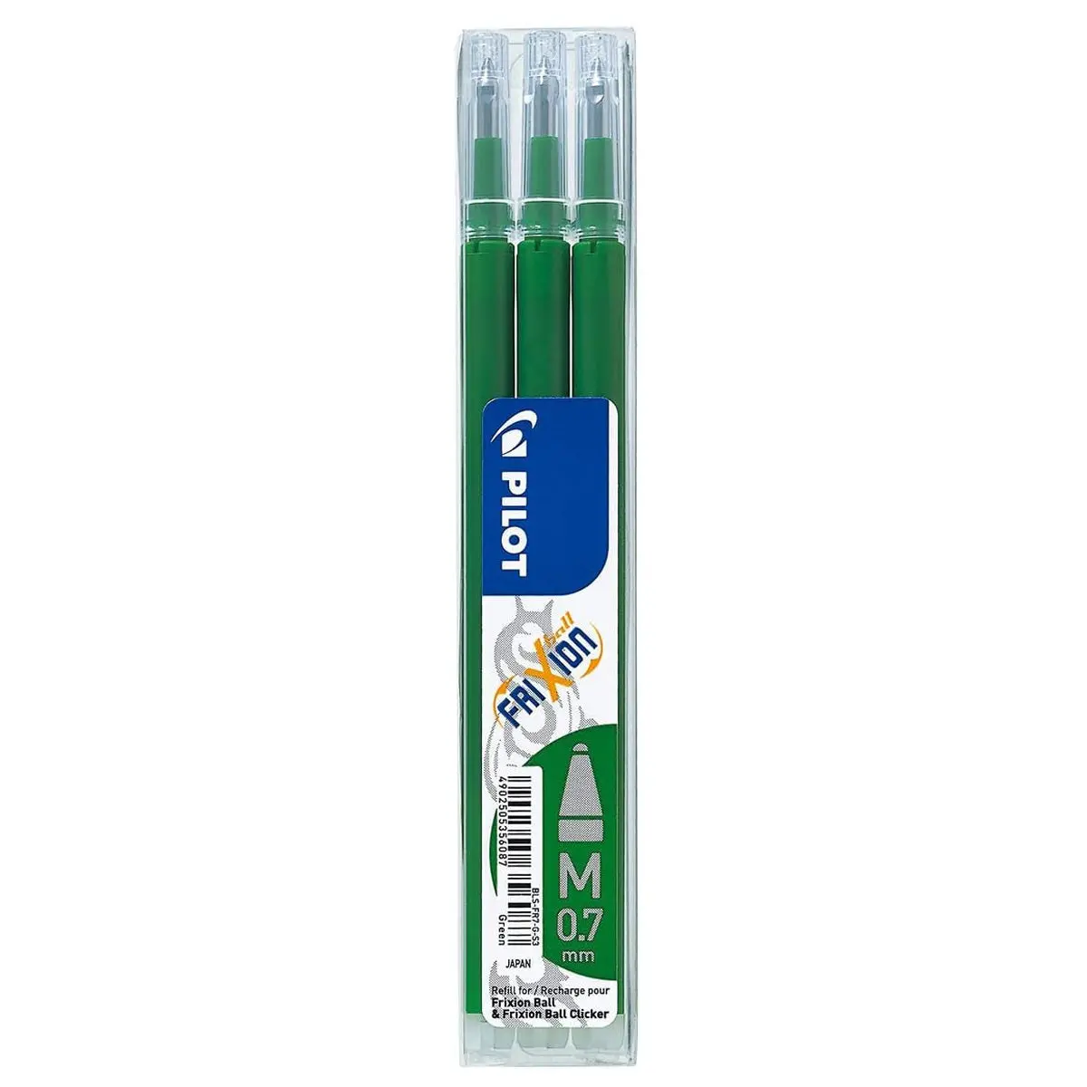 Pilot Frixion Ball & Frixion Ball Clicker M Green Refill (3 Pack) 1