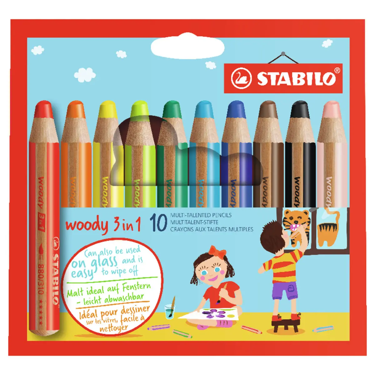 Stabilo Woody 3-In-1 Multi-Talented Pencils (10 Pack) 1
