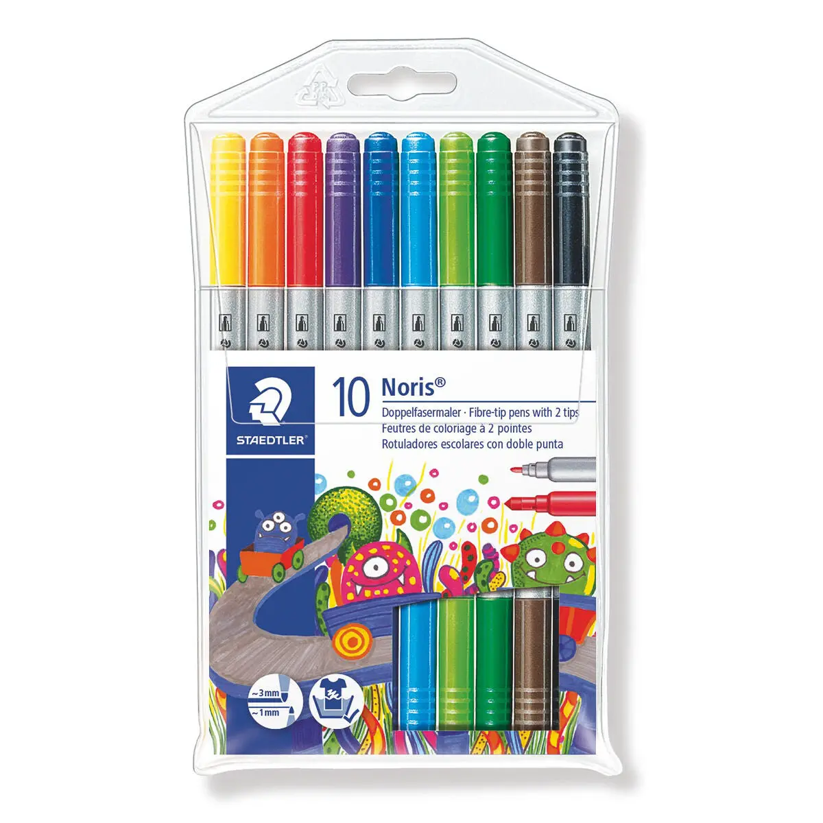 Staedtler Noris Club Double-Ended Fibre-Tip Pens Pack Of 10 1