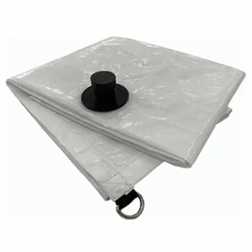 Itm Hd-Lt-Ww-0505 5' Ft X 5' Ft White Emergency Roof Leak Diverter Tarp With Drain - Quantity Of 3 1
