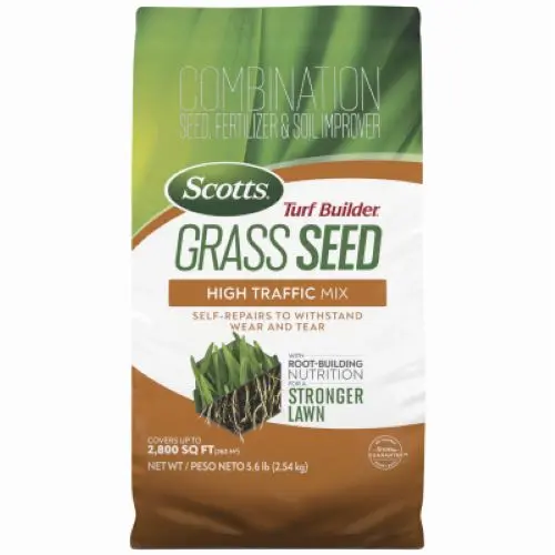 Scotts 18045 5.6 Lb Bag Of Turf Builder High Traffic Grass Seed Mix - Quantity Of 2 1