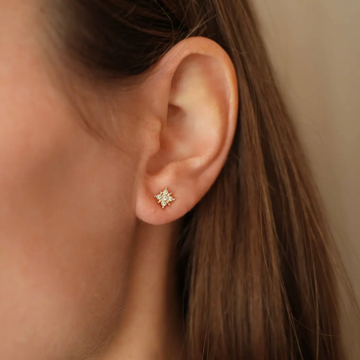 Victoire Collection - Gold Plated Star Set Earrings 1