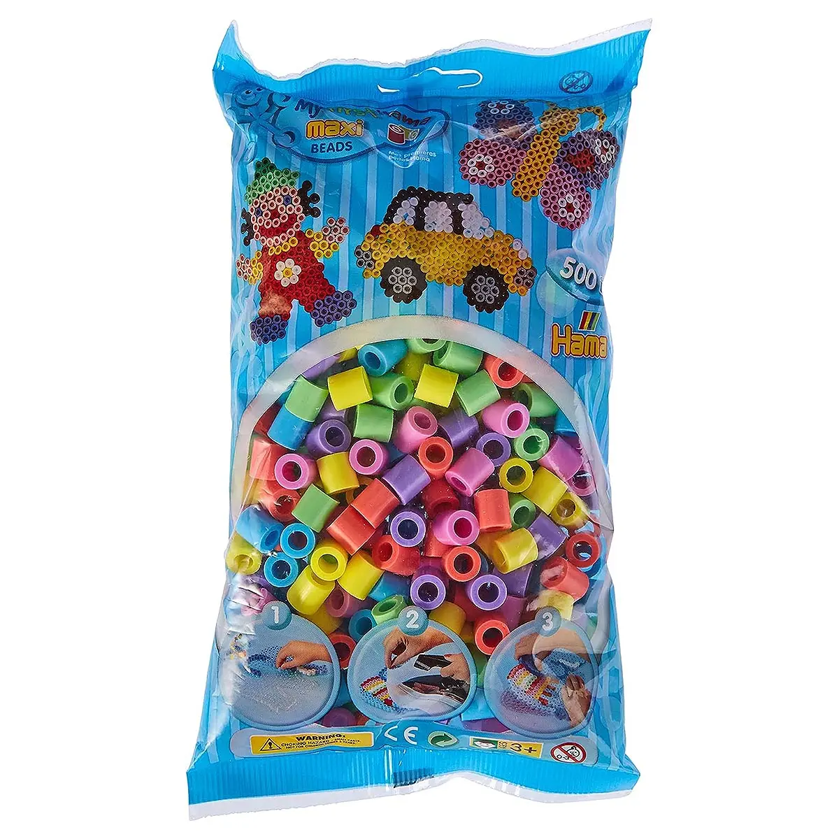 Hama Pastel Mix Maxi Beads (500 Pack) 1