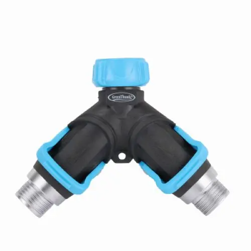 Melnor 356Gtdi 2-Way Metal Faucet "Y" Splitter Connector With Lever Shut Offs - Quantity Of 1 1