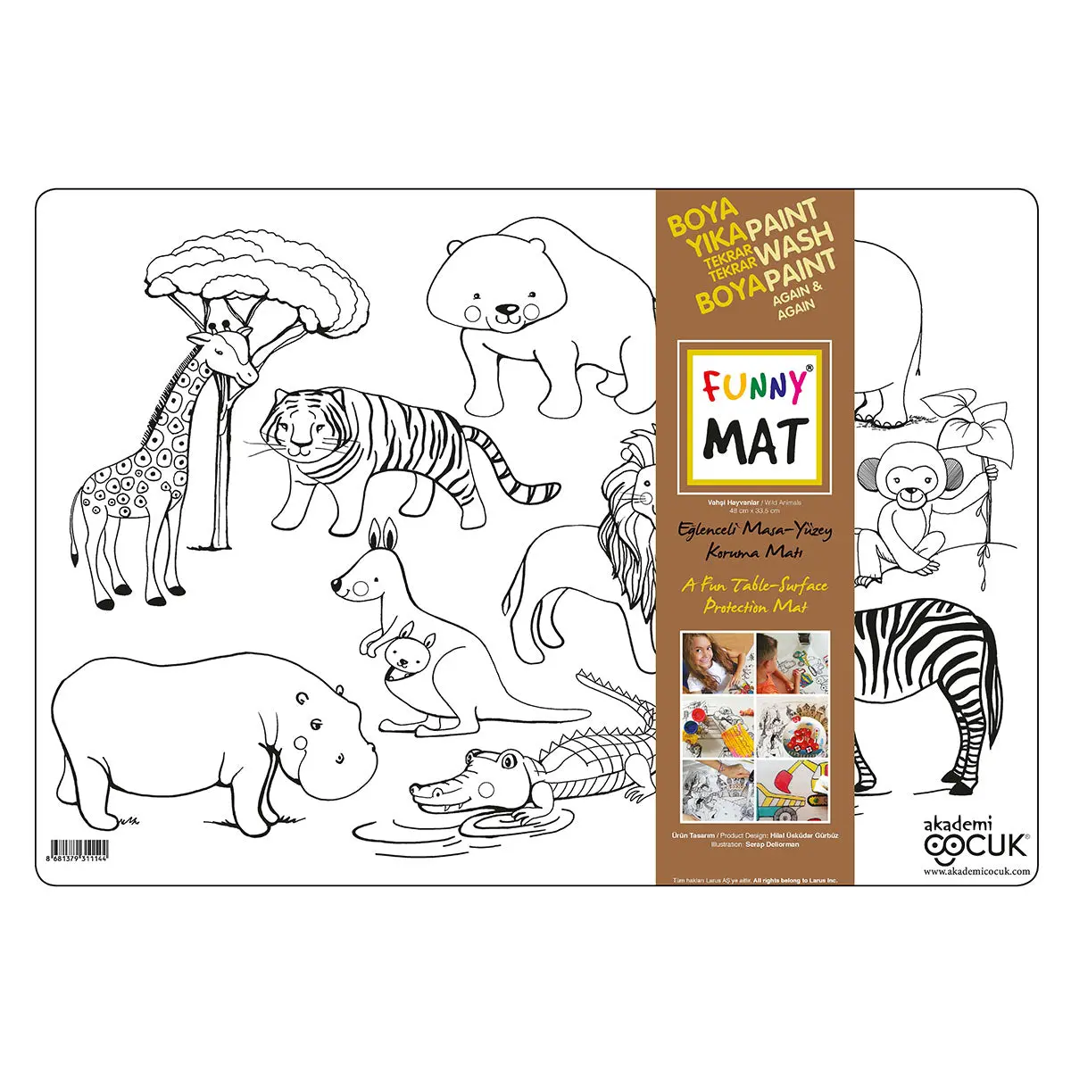 Funny Mat Wild Animals Colouring Protection Mat 1