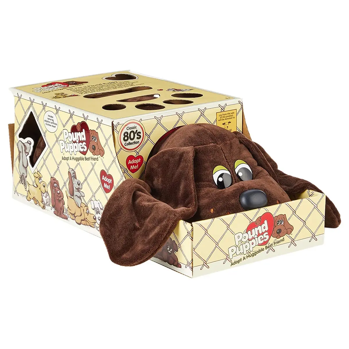 Basic Fun Pound Puppies Dark Brown With Droopy Ears Soft Toy 1