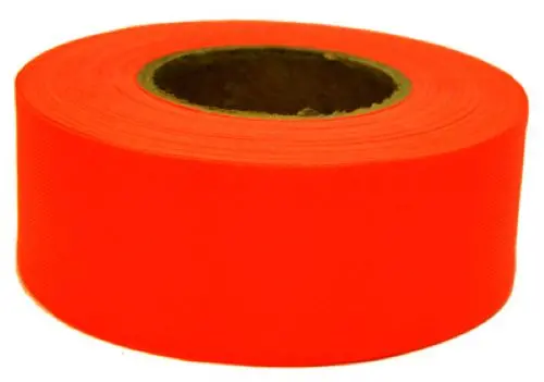 Hanson 17022 1-3/16" X 300' Ft Bright Orange Vinyl Flagging Ribbon Marking Tape - Quantity Of 24 1