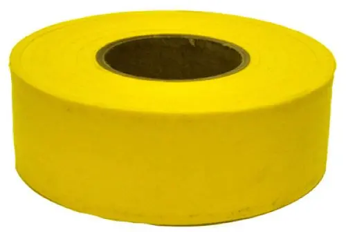 Hanson 17024 1-3/16" X 300' Ft Bright Yellow Vinyl Flagging Ribbon Marking Tape - Quantity Of 24 1
