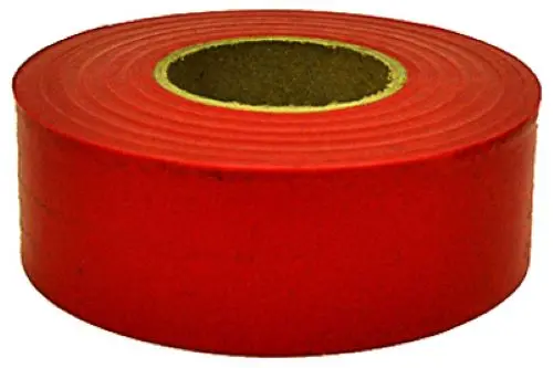 Hanson 17021 1-3/16" X 300' Ft Bright Red Vinyl Flagging Ribbon Marking Tape - Quantity Of 36 1