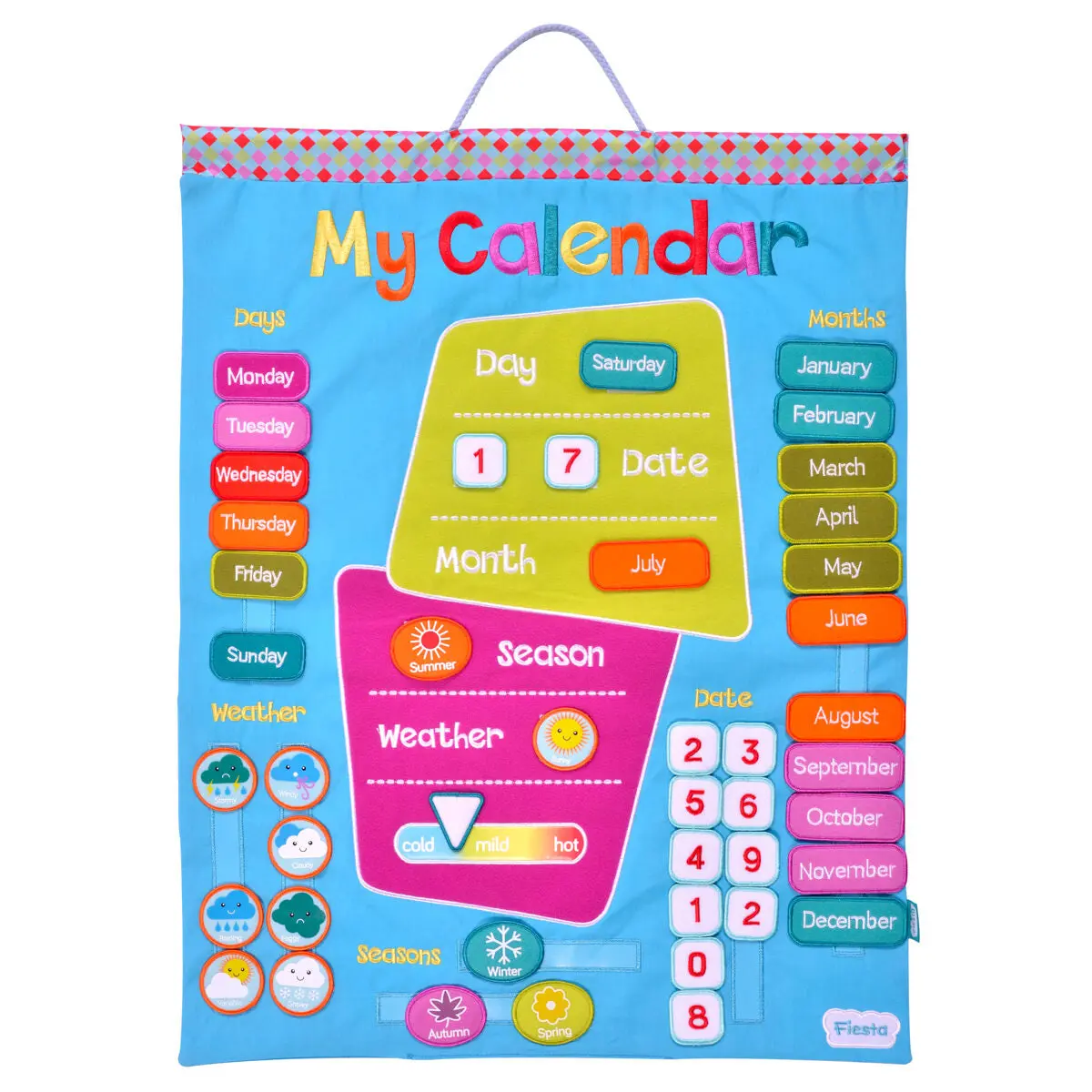 My Calendar Fabric Wall Hanging - Multi-Colour 1