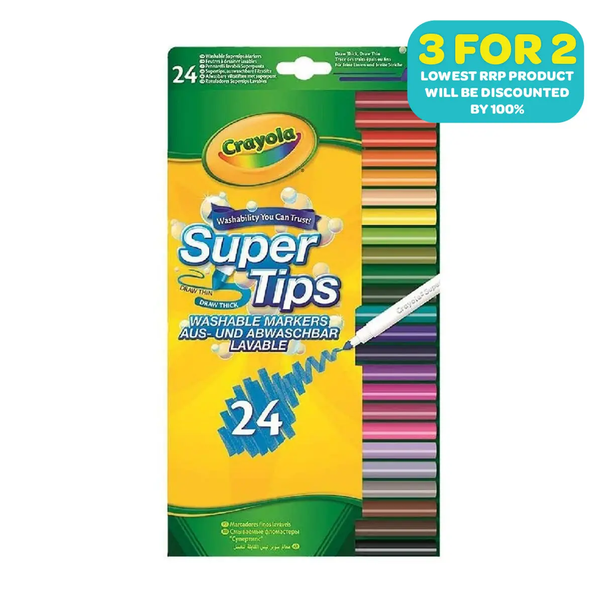 Crayola Super Tips Washable Markers (24 Pack) 1