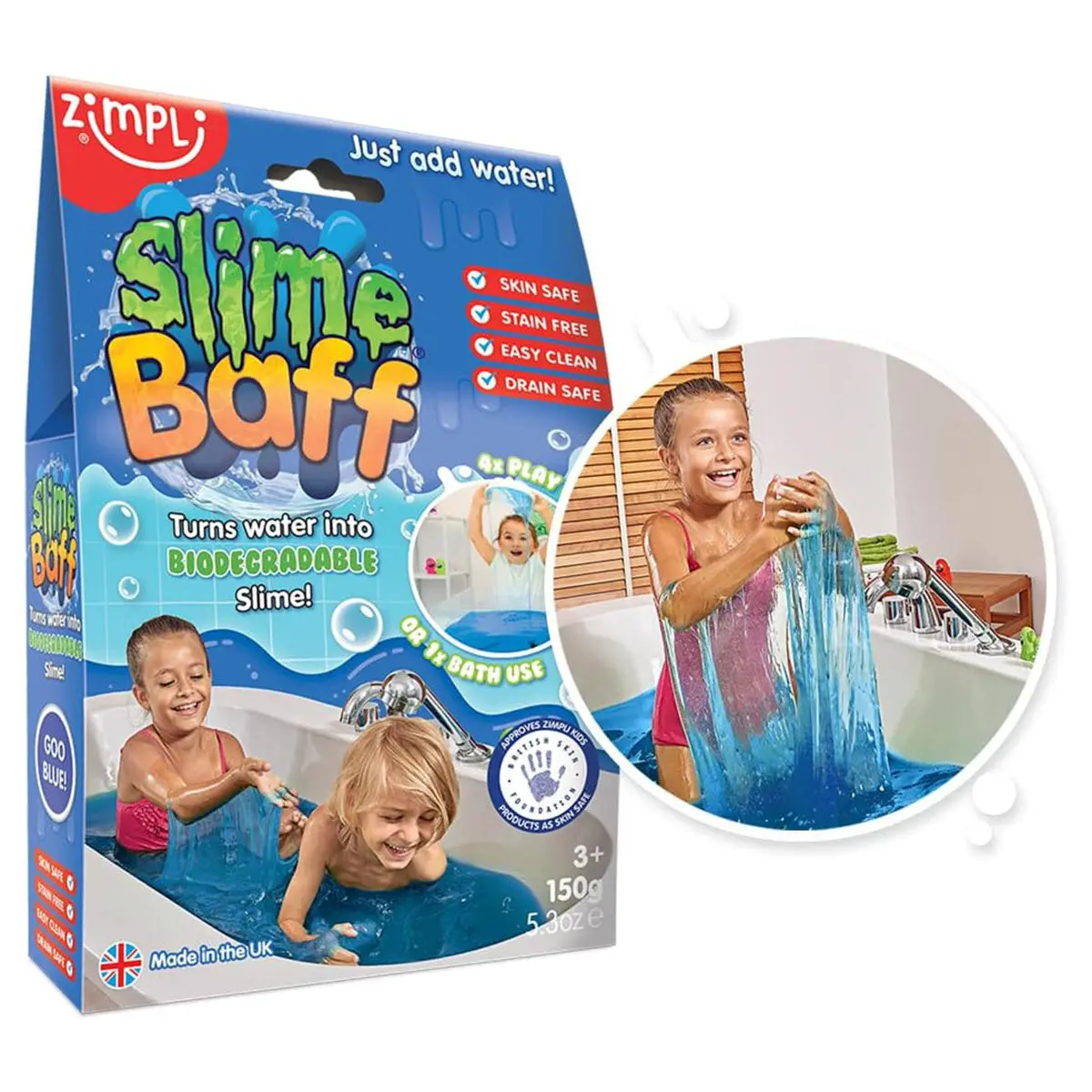 Zimpli Slime Baff Blue Sensory Bath Fun 1