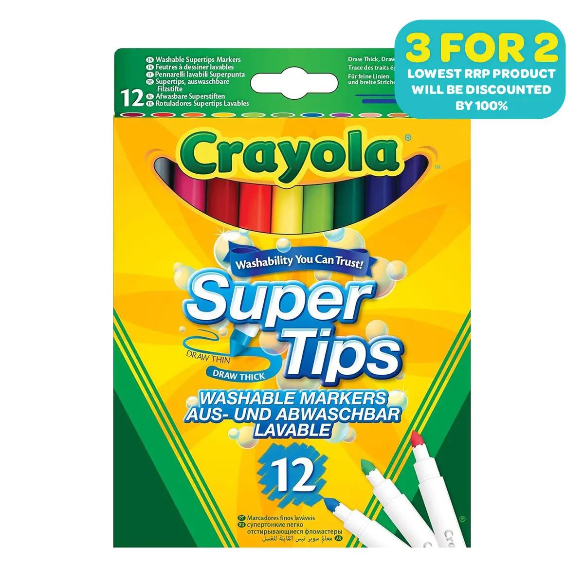 Crayola Super Tips Washable Markers (12 Pack) 1