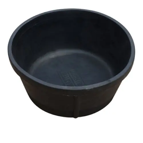 Master Rancher Mr3gr/Pan-Blk 3-Gallon 17.3" X 17.3" X 4.5" Black Rubber Hog Feed Pan - Quantity Of 6 1