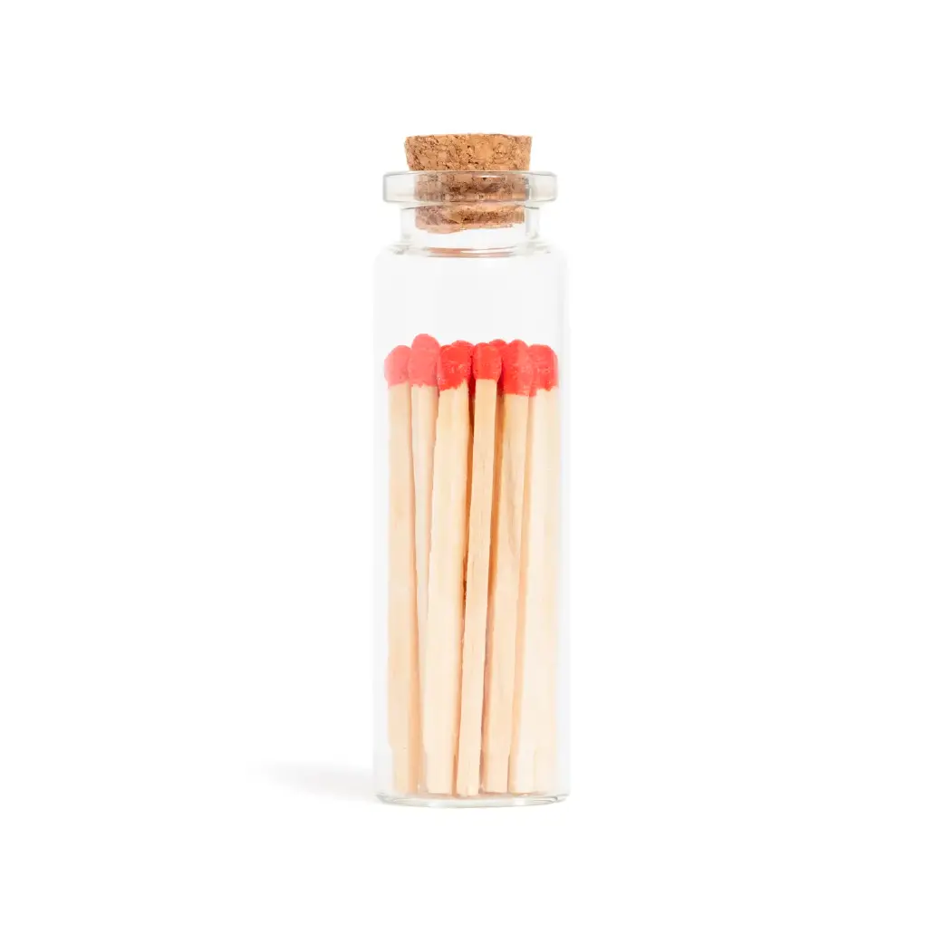 Cherry Red Matches In Small Corked Vial 1