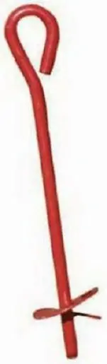 Midwest 901114A 4" X 40" Red Metal Screw In Twist Tree Stake Ground Anchor - Quantity Of 4 1