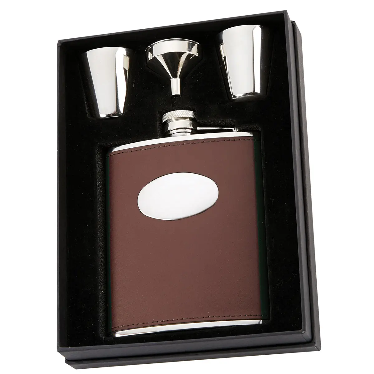 David Nickerson Leather Presentation Hip Flask 1
