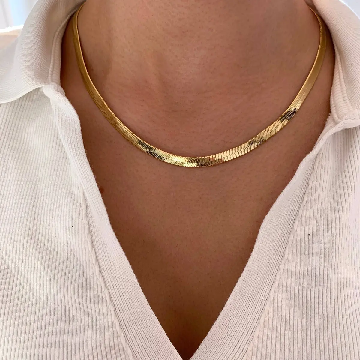 Victoire Collection - Serpentine Flat Chain Necklace 1