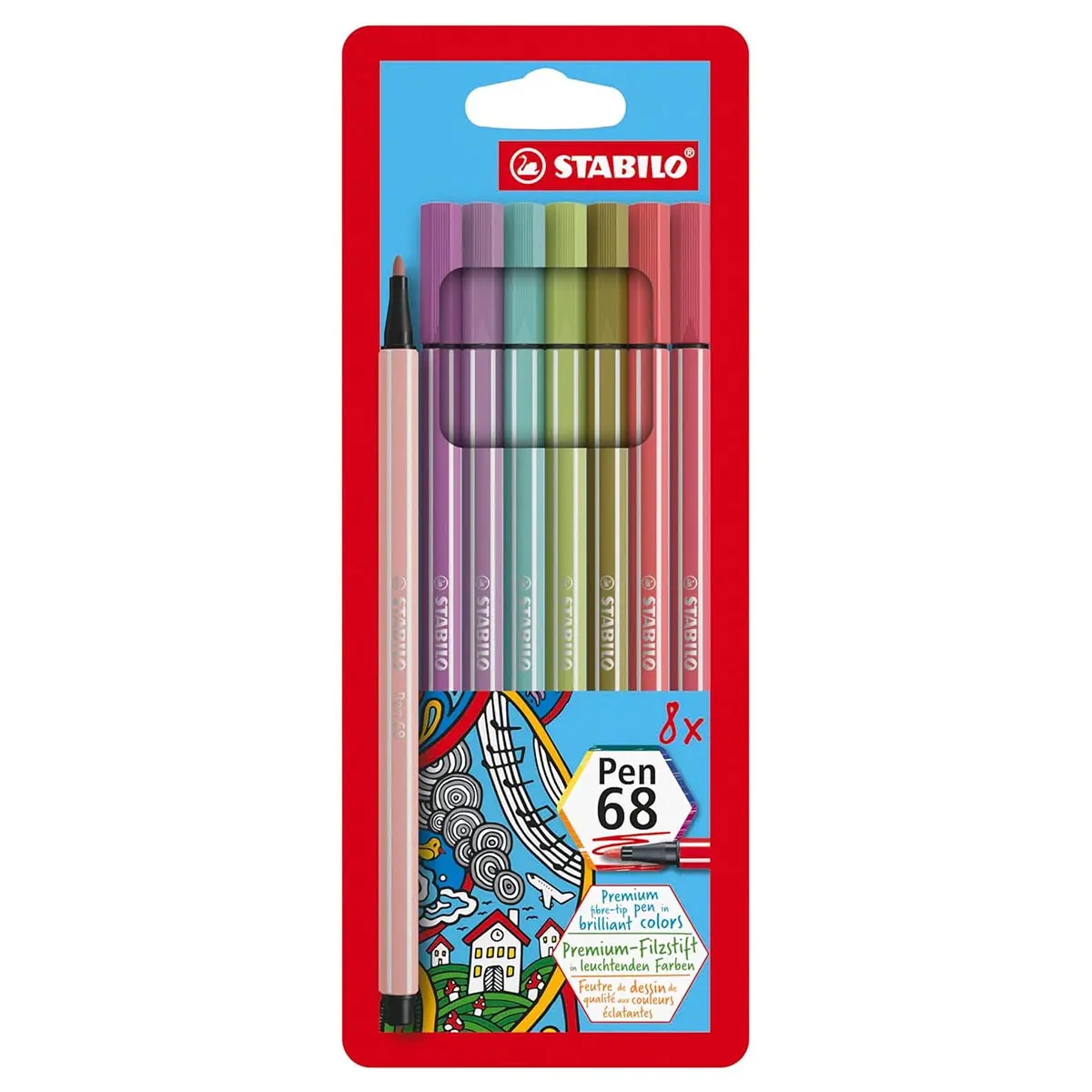Stabilo Pen 68 Premium Fibre-Tip Pens (8 Pack) 1