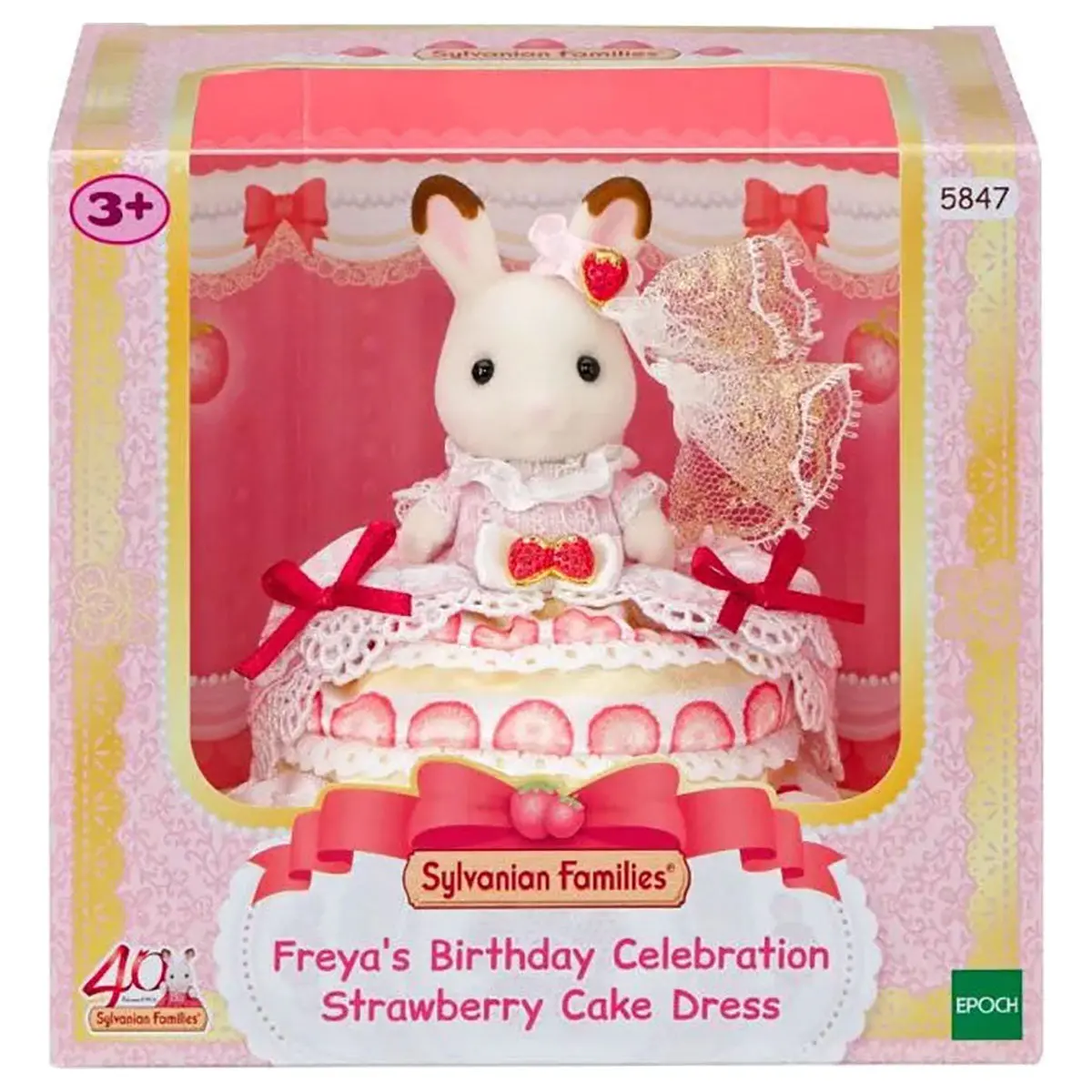 Sylvanian Faamilies Freya's Birthday Celebration Strawberry Cake Dress Set 1