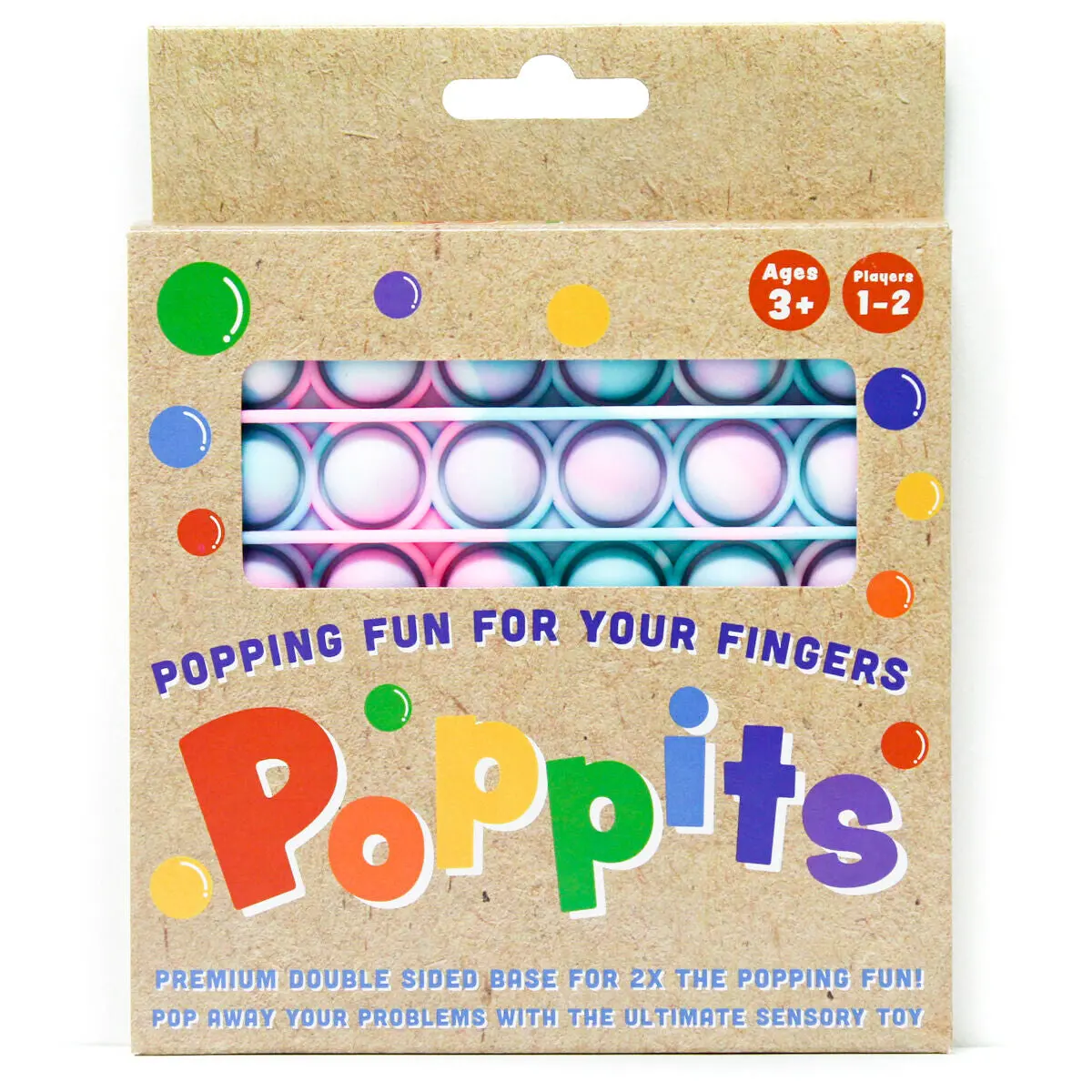 Poppits Pink Tie Dye Square Fidget Toy 1