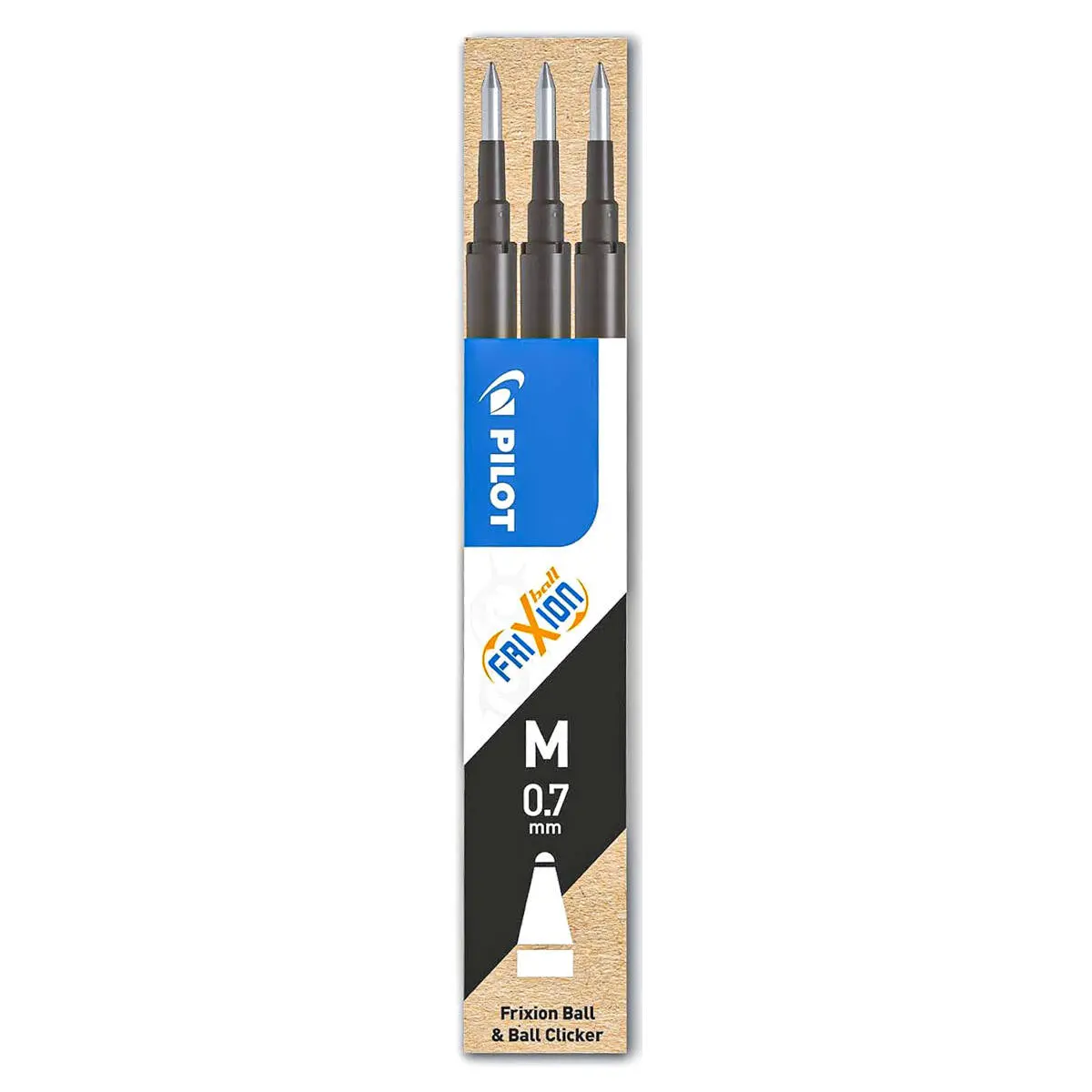 Pilot Frixion Ball & Ball Clicker M 0.7Mm Synergy Tip Black Refills (3 Pack) 1