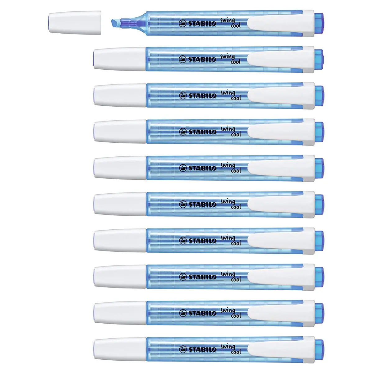 Stabilo Swing Cool Blue Highlighter Box Of 10 1