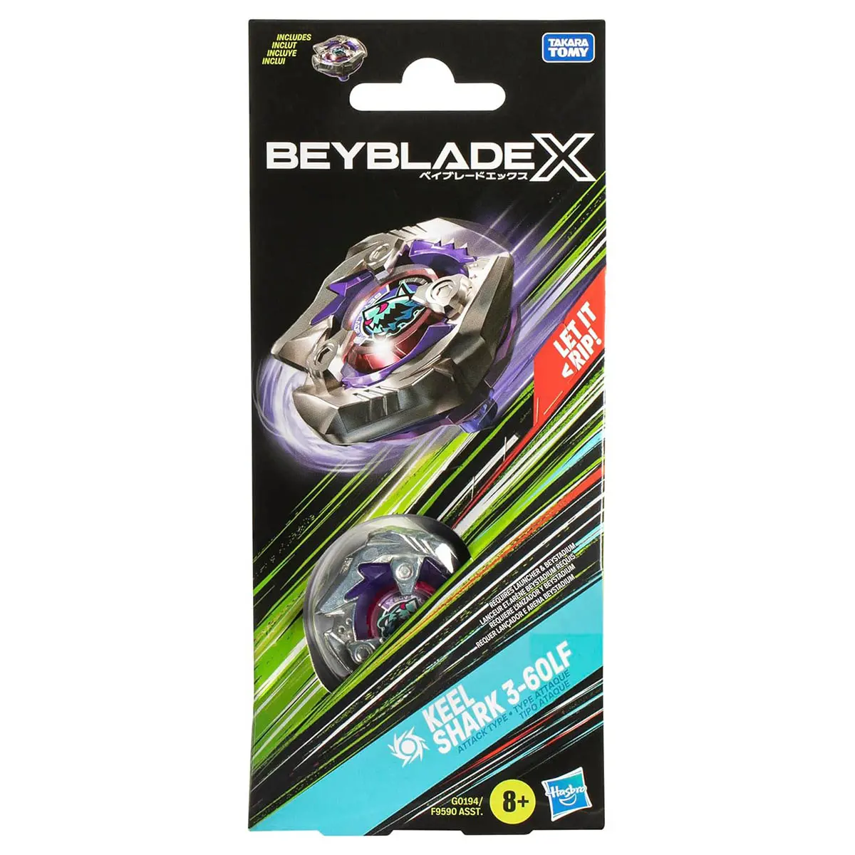 Beyblade X: Keel Shark 3-60Lf Attack Type Single Pack 1