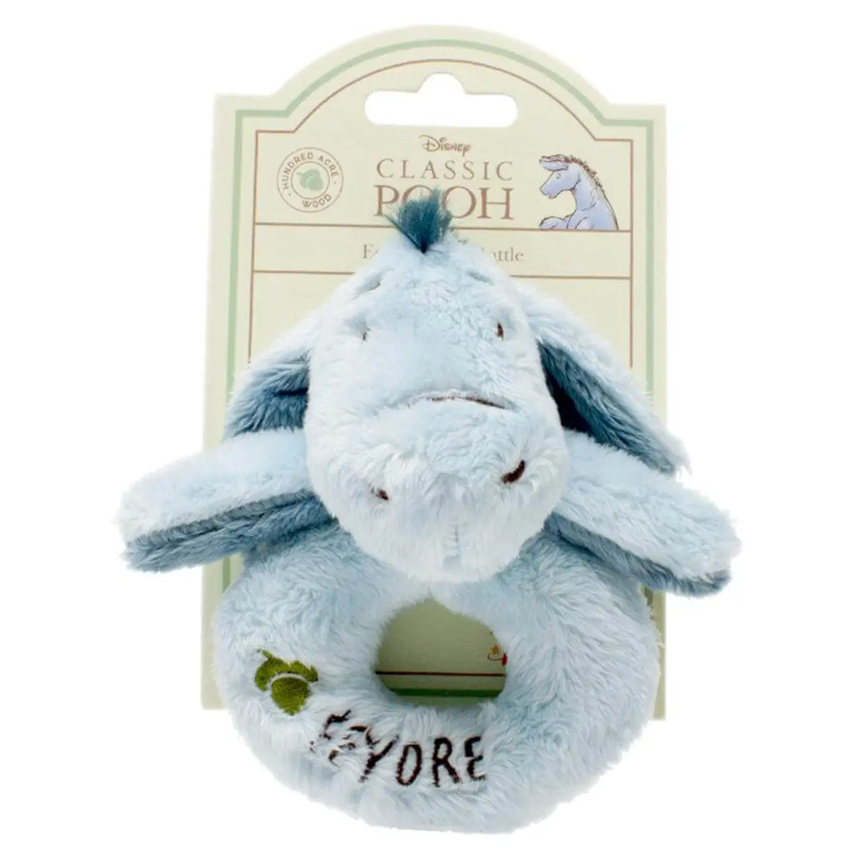 Disney Classic Pooh Hundred Acre Wood Eeyore Ring Rattle Soft Toy 1
