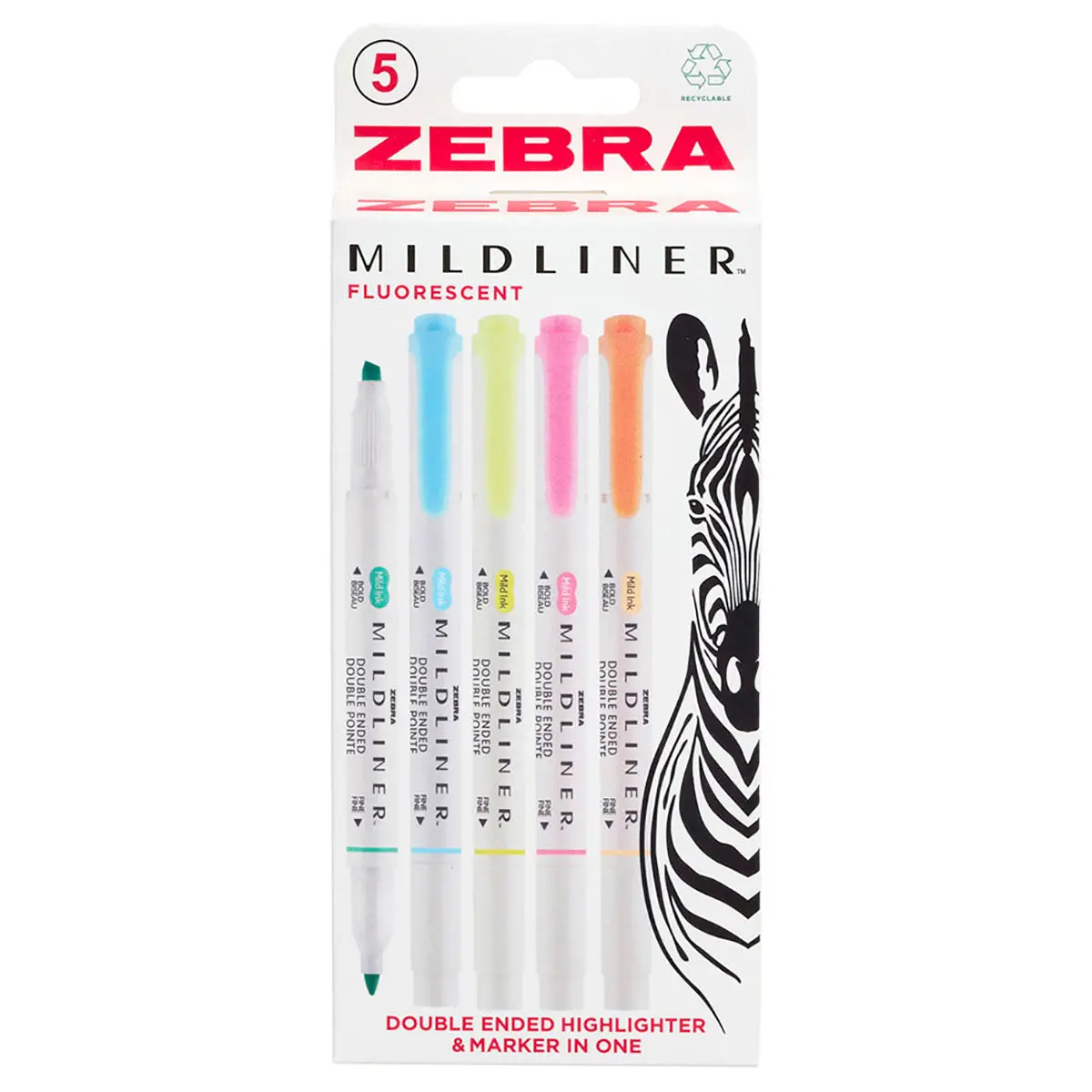 Zebra Mildliner 5 Pack Fluorescent 1