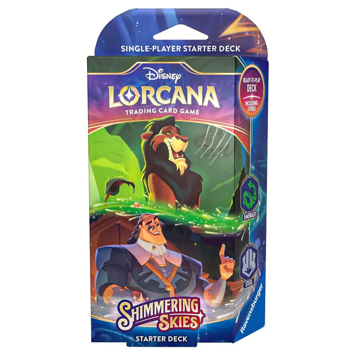 Ravensburger Disney Lorcana Tcg: Shimmering Skies Starter Deck Set 5 - Emerald & Steel 1