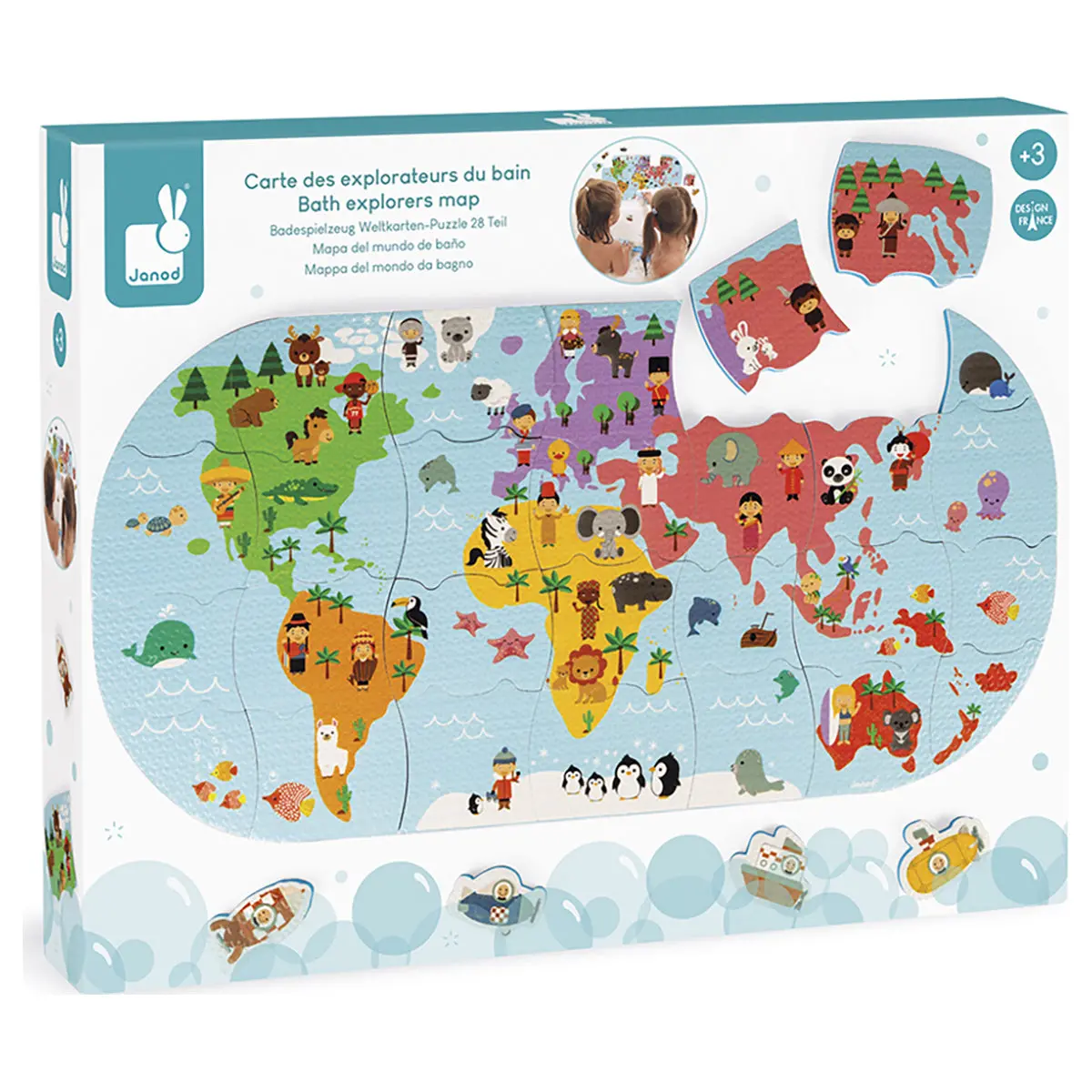 Janod Bath Explorers Map 28 Piece Puzzle 1