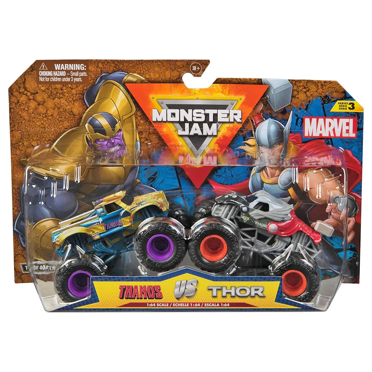 Monster Jam Marvel Thanos Vs Thor 1:64 Tucks (2 Pack) 1