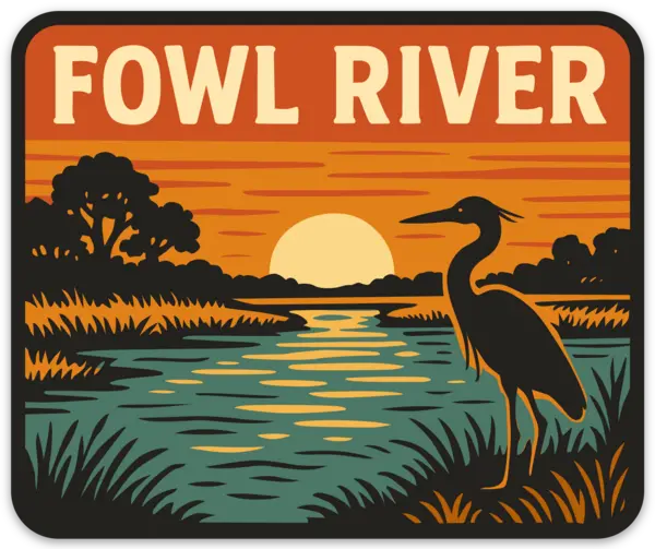 Fowl River Sunset Sticker 1