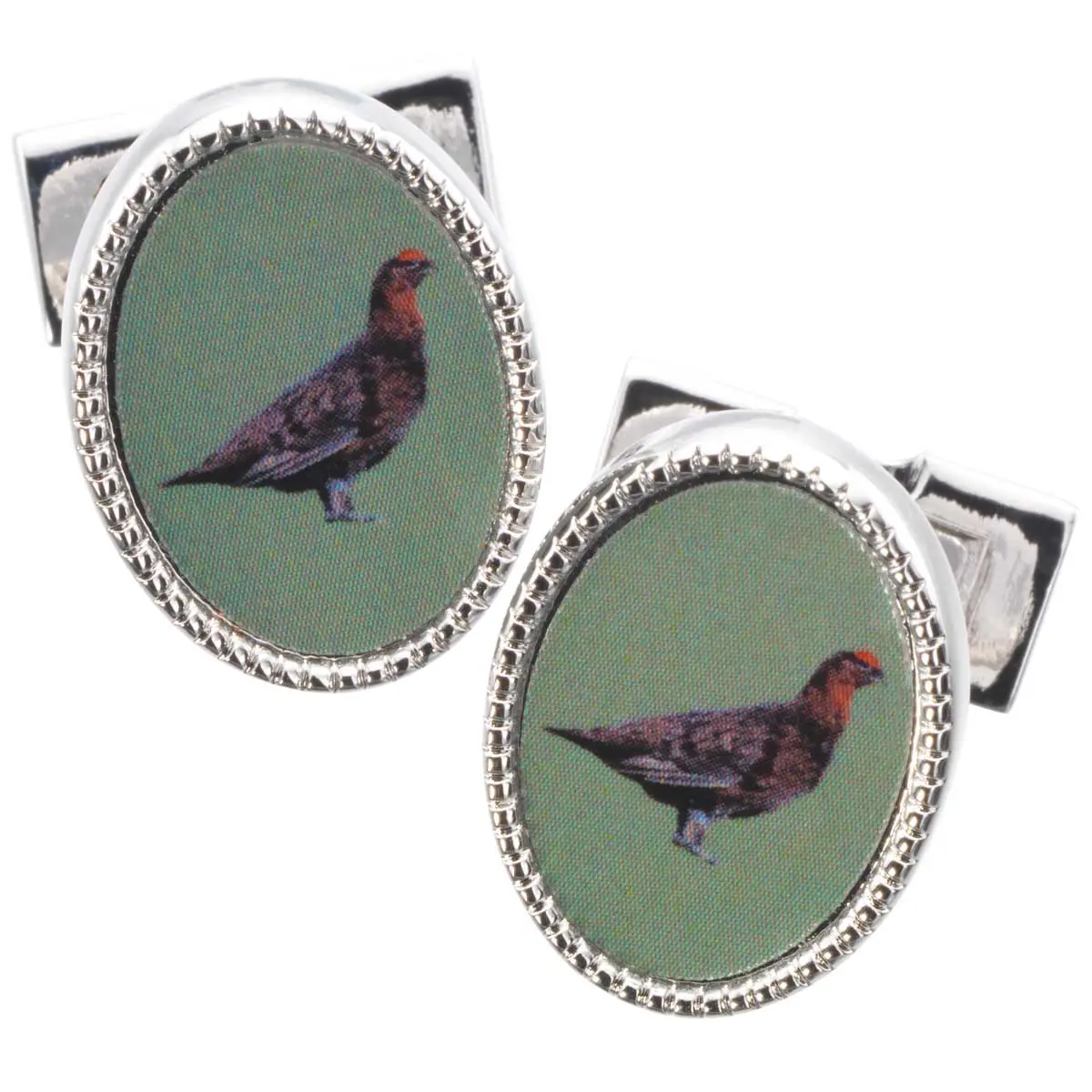 Laksen Enamel Grouse Cufflinks 1
